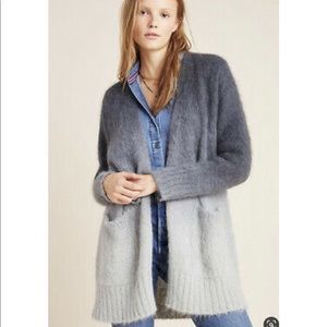 Anthropologie grey ombré dip dye sweater / duster
